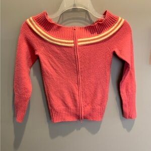 HTF VTG Y2K Cropped Hollister Off The Shoulder Retro Cardigan Preppy Coquette XS